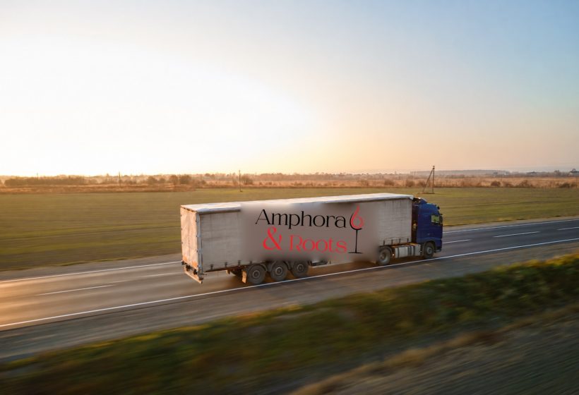 Camión de Amphora & Roots en carretera